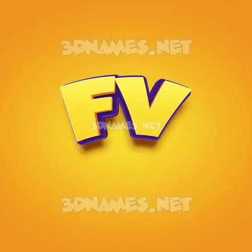 fv in Orange Toon style - 3D name wallpaper fv in Orange Toon style - 3D name wallpaper