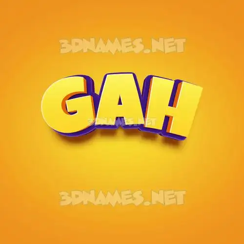 gah in Orange Toon style - 3D name wallpaper gah in Orange Toon style - 3D name wallpaper