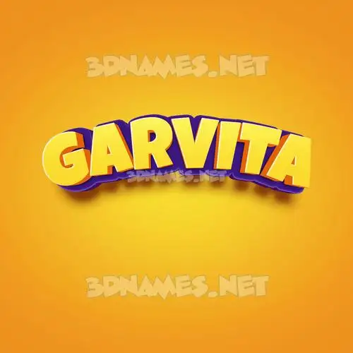 garvita in Orange Toon style - 3D name wallpaper