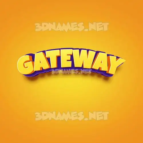 gateway in Orange Toon style - 3D name wallpaper