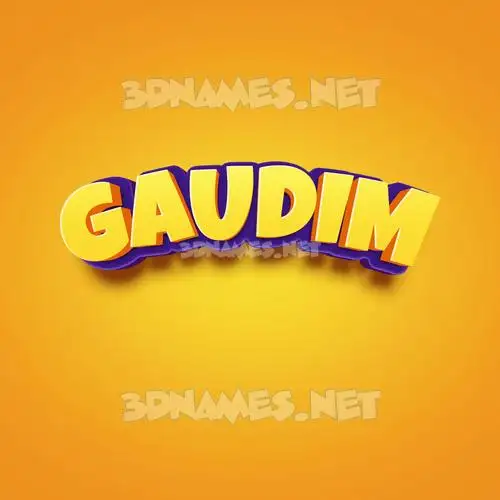gaudim in Orange Toon style - 3D name wallpaper