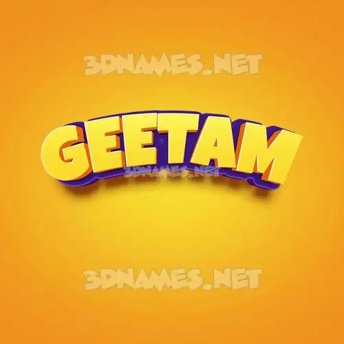 geetam in Orange Toon style - 3D name wallpaper