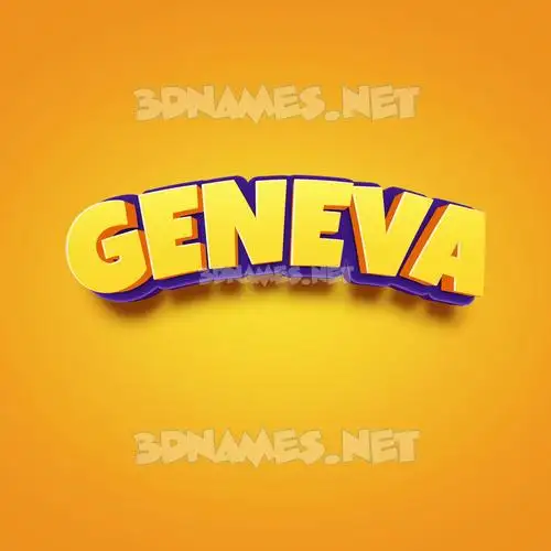 geneva in Orange Toon style - 3D name wallpaper