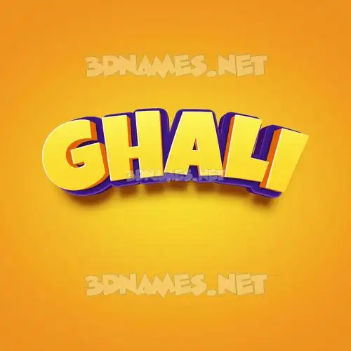 ghali in Orange Toon style - 3D name wallpaper ghali in Orange Toon style - 3D name wallpaper