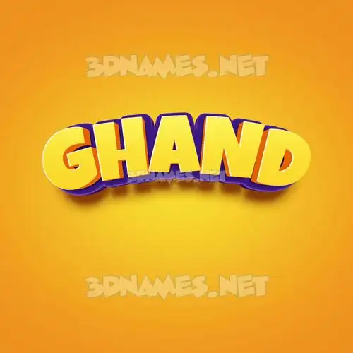 ghand in Orange Toon style - 3D name wallpaper ghand in Orange Toon style - 3D name wallpaper