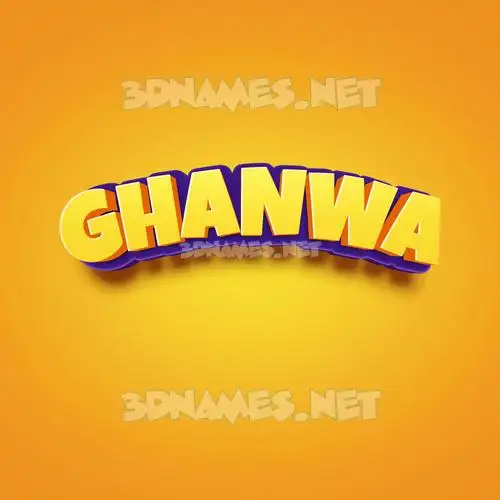 ghanwa in Orange Toon style - 3D name wallpaper