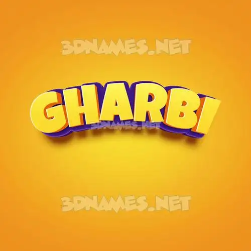 gharbi in Orange Toon style - 3D name wallpaper gharbi in Orange Toon style - 3D name wallpaper