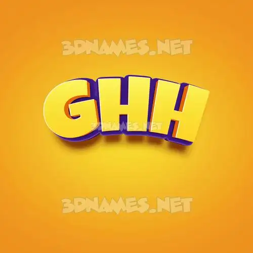 ghh in Orange Toon style - 3D name wallpaper