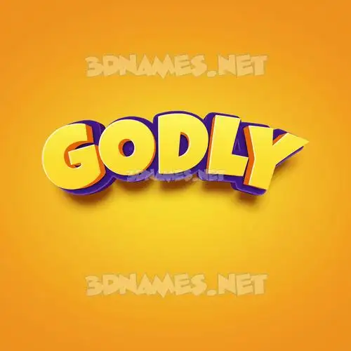 godly in Orange Toon style - 3D name wallpaper