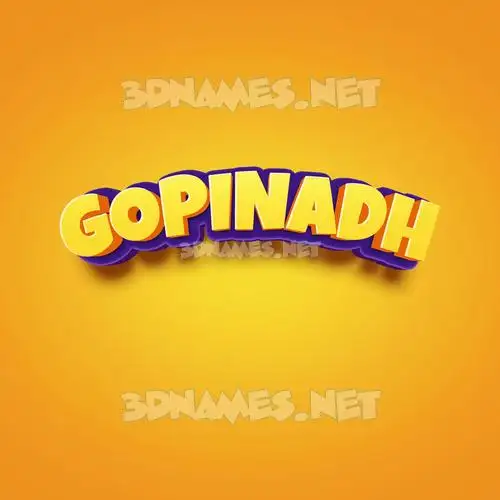 gopinadh in Orange Toon style - 3D name wallpaper