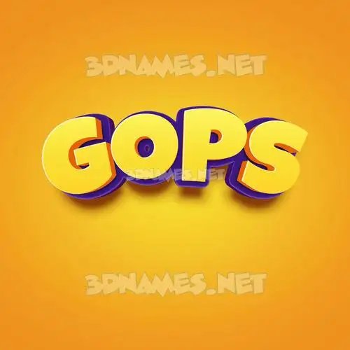 gops in Orange Toon style - 3D name wallpaper gops in Orange Toon style - 3D name wallpaper