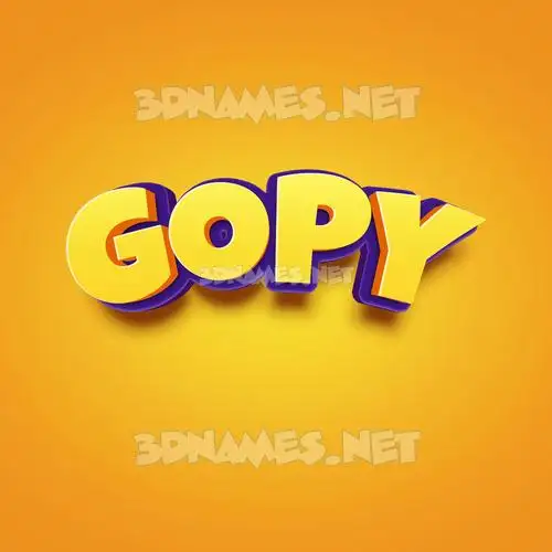 gopy in Orange Toon style - 3D name wallpaper