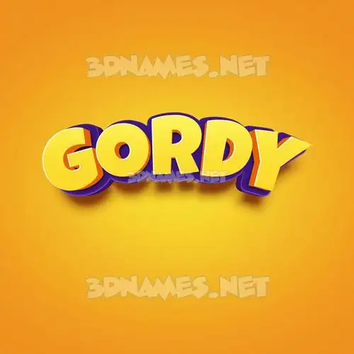 gordy in Orange Toon style - 3D name wallpaper