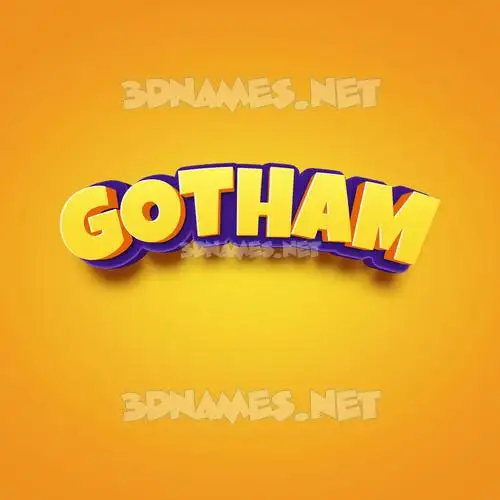 gotham in Orange Toon style - 3D name wallpaper
