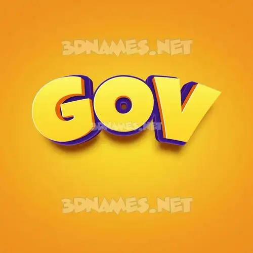 gov in Orange Toon style - 3D name wallpaper