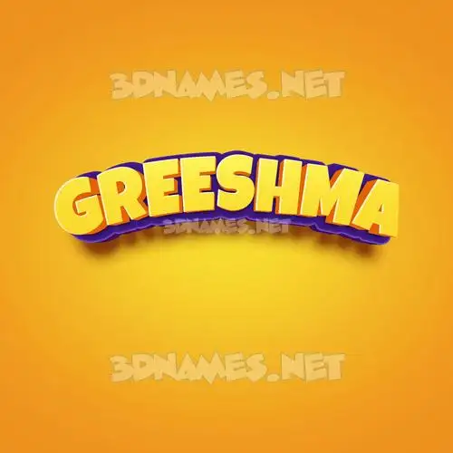 greeshma in Orange Toon style - 3D name wallpaper