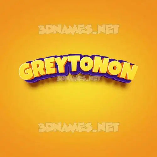 greytonon in Orange Toon style - 3D name wallpaper