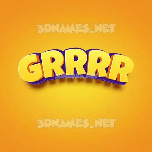 grrrr in Orange Toon style - 3D name wallpaper