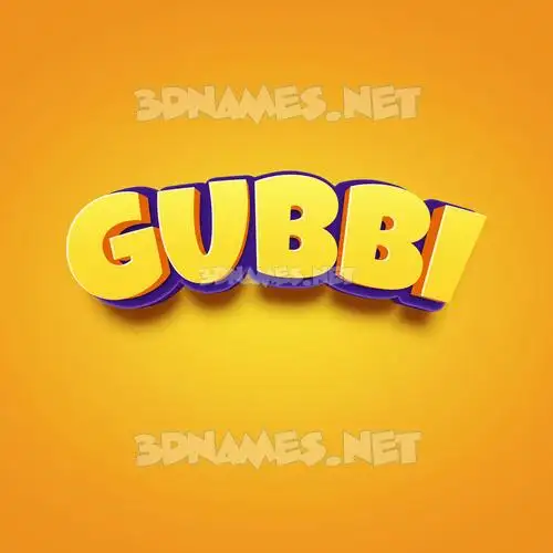 gubbi in Orange Toon style - 3D name wallpaper