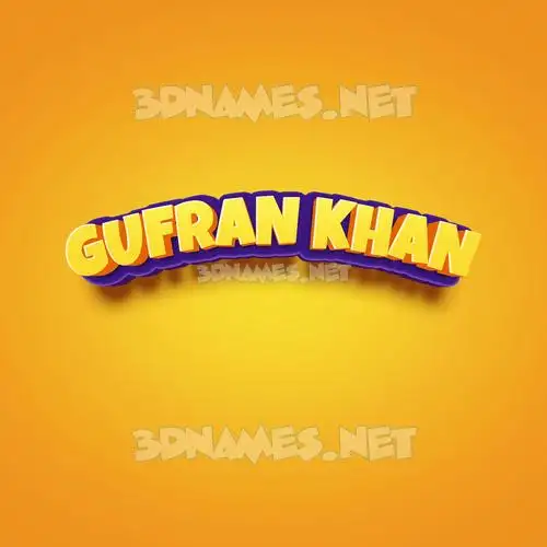 gufran khan in Orange Toon style - 3D name wallpaper gufran khan in Orange Toon style - 3D name wallpaper