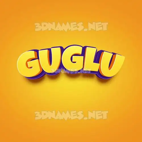 guglu in Orange Toon style - 3D name wallpaper