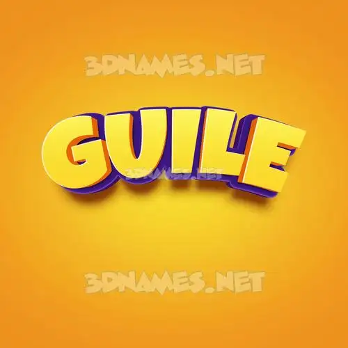 guile in Orange Toon style - 3D name wallpaper