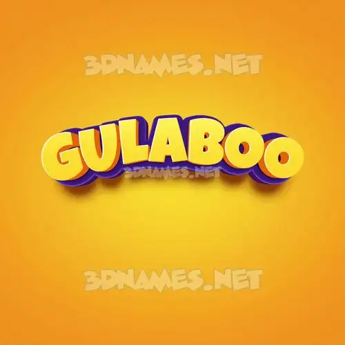 gulaboo in Orange Toon style - 3D name wallpaper