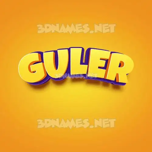 guler in Orange Toon style - 3D name wallpaper