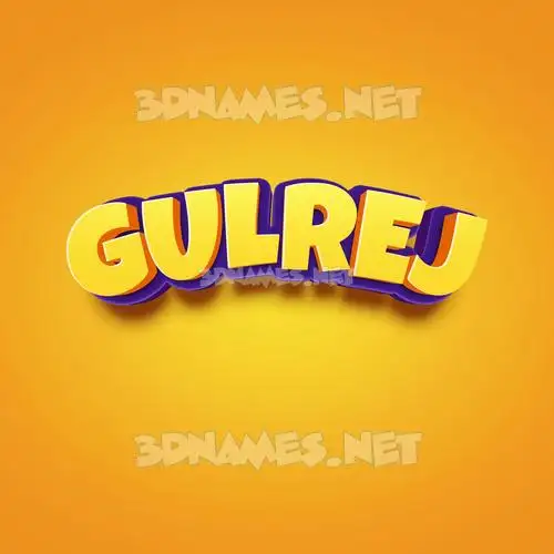 gulrej in Orange Toon style - 3D name wallpaper