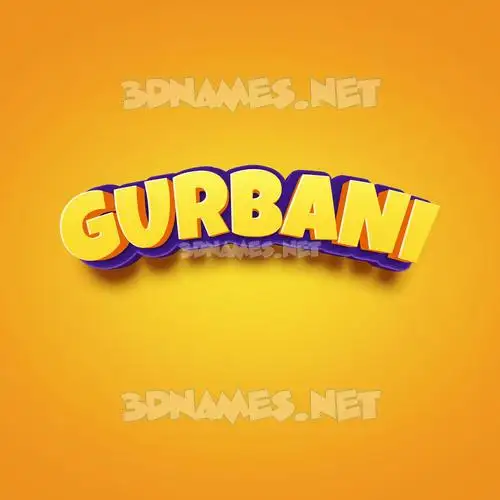 gurbani in Orange Toon style - 3D name wallpaper