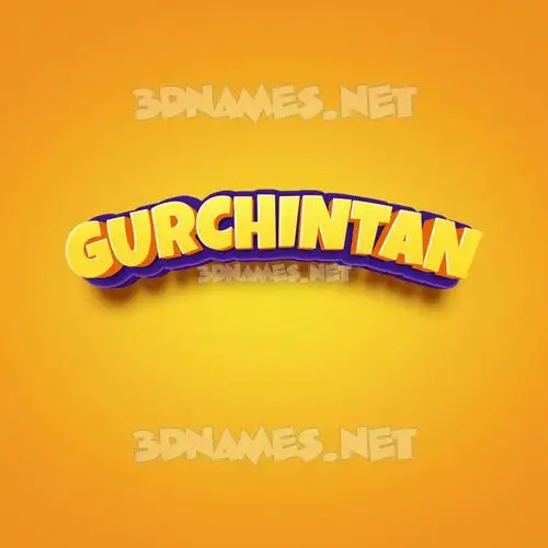 gurchintan in Orange Toon style - 3D name wallpaper