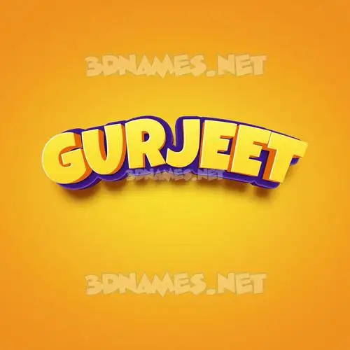 gurjeet in Orange Toon style - 3D name wallpaper