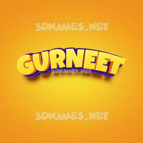 gurneet in Orange Toon style - 3D name wallpaper