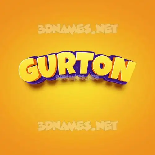 gurton in Orange Toon style - 3D name wallpaper
