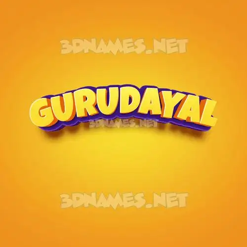 gurudayal in Orange Toon style - 3D name wallpaper