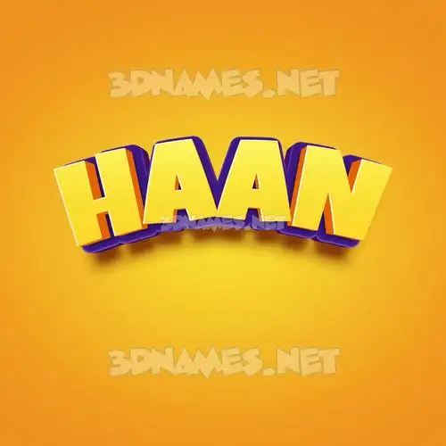 haan in Orange Toon style - 3D name wallpaper