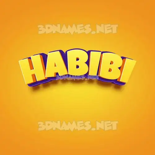 habibi in Orange Toon style - 3D name wallpaper