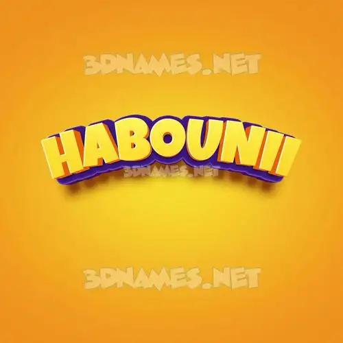 habounii in Orange Toon style - 3D name wallpaper