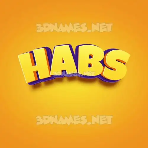 habs in Orange Toon style - 3D name wallpaper habs in Orange Toon style - 3D name wallpaper