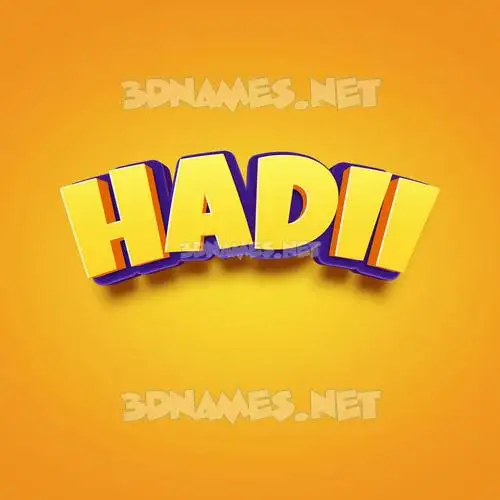 hadii in Orange Toon style - 3D name wallpaper