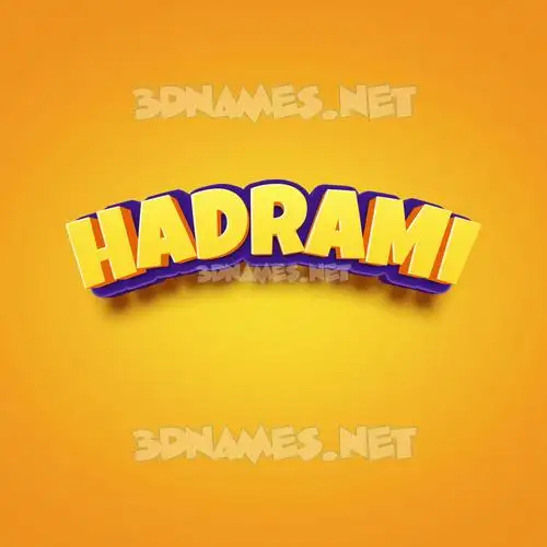 hadrami in Orange Toon style - 3D name wallpaper