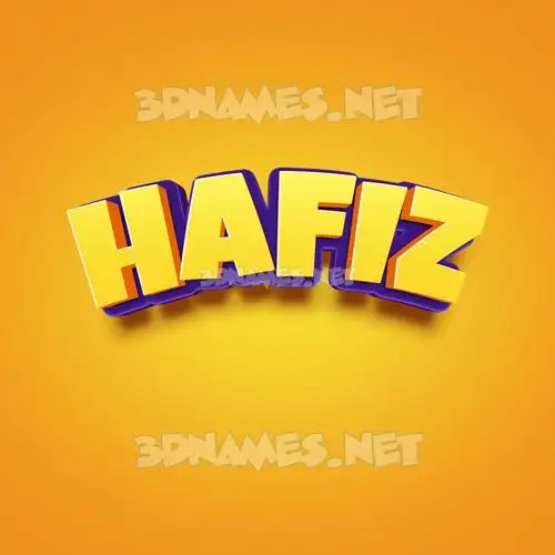 hafiz in Orange Toon style - 3D name wallpaper