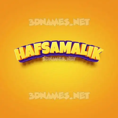 hafsamalik in Orange Toon style - 3D name wallpaper hafsamalik in Orange Toon style - 3D name wallpaper