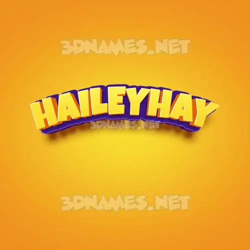 haileyhay in Orange Toon style - 3D name wallpaper