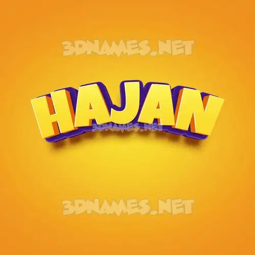 hajan in Orange Toon style - 3D name wallpaper hajan in Orange Toon style - 3D name wallpaper