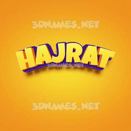 hajrat in Orange Toon style - 3D name wallpaper