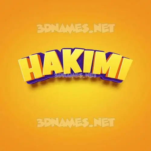 hakimi in Orange Toon style - 3D name wallpaper hakimi in Orange Toon style - 3D name wallpaper