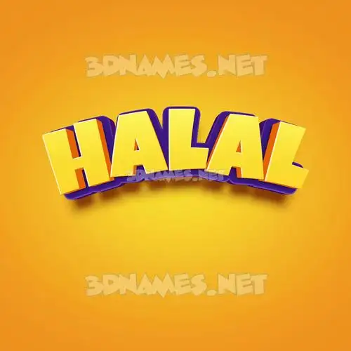 halal in Orange Toon style - 3D name wallpaper halal in Orange Toon style - 3D name wallpaper