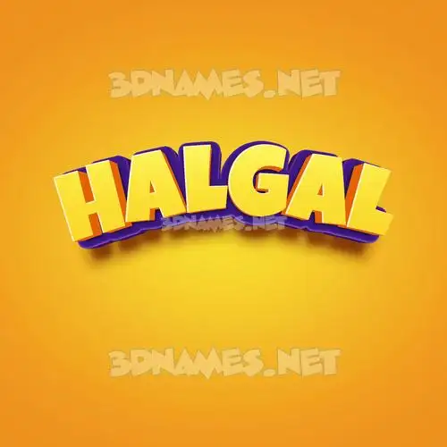 halgal in Orange Toon style - 3D name wallpaper