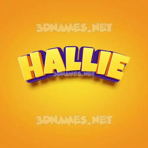 hallie in Orange Toon style - 3D name wallpaper